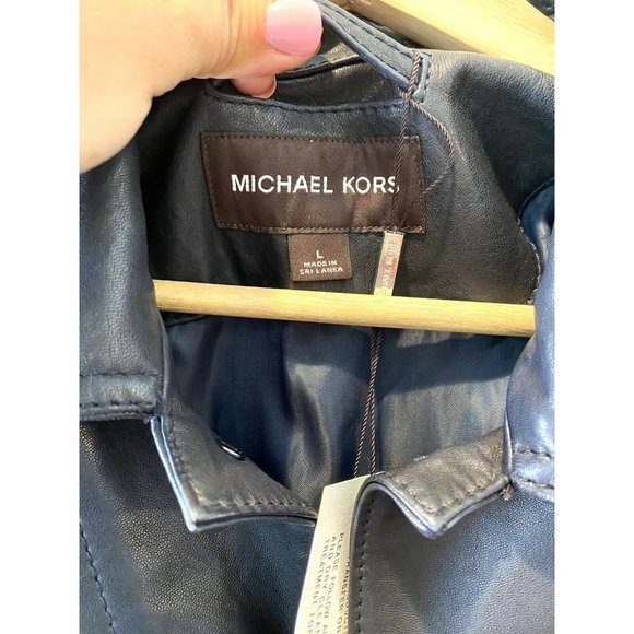 New Michael Kors MK Dark Blue Real Lamb Leather - Picture 7 of 9